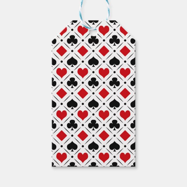 Playing card suits symbols gift tags (Front)