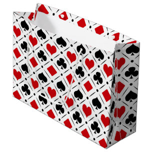 Playing card suits symbols large gift bag