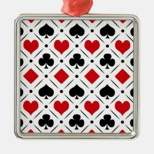 Playing card suits symbols metal tree decoration