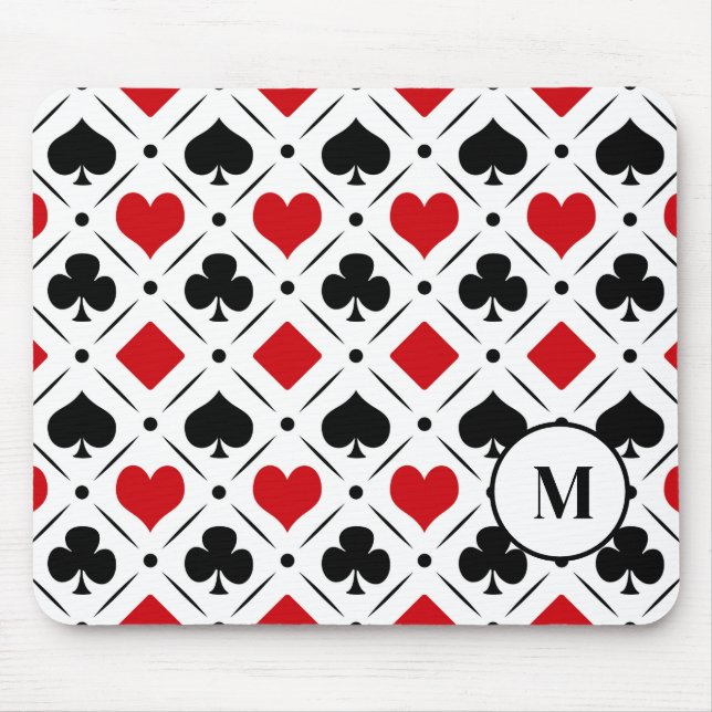 Playing card suits symbols mouse mat (Front)