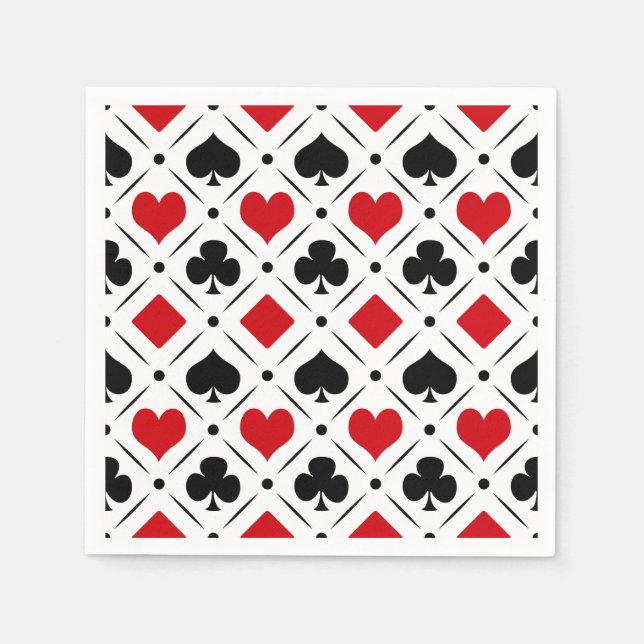 Playing card suits symbols napkin (Front)