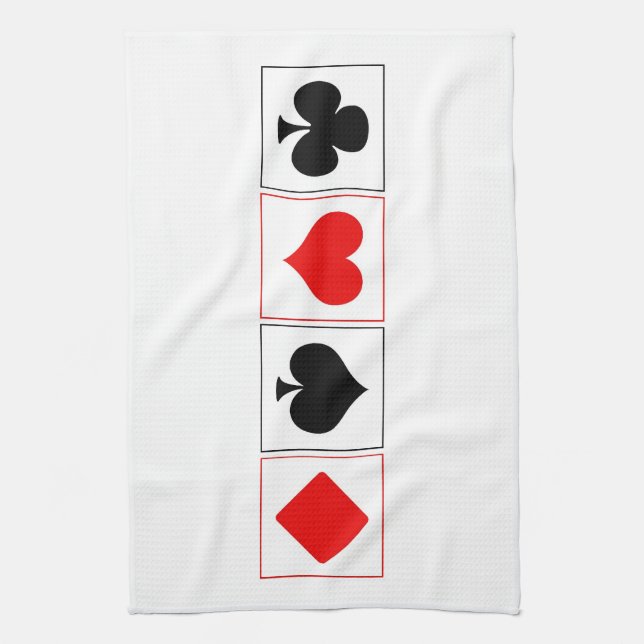 Playing card suits tea towel (Vertical)