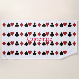 Playing Card Suits Thunder_Cove Beach Towel
