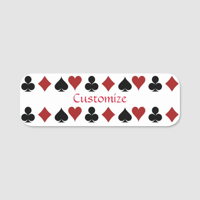 Playing Card Suits Thunder_Cove Name Tag (Front)