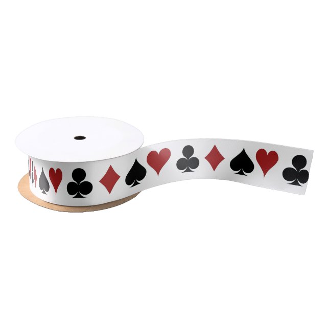 Playing Card Suits Thunder_Cove Satin Ribbon (Spool)