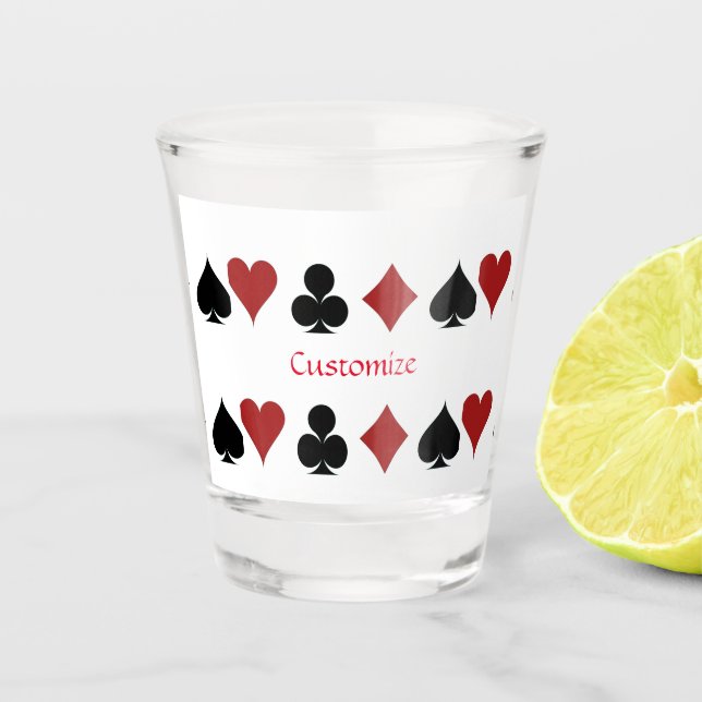 Playing Card Suits Thunder_Cove Shot Glass (Front)