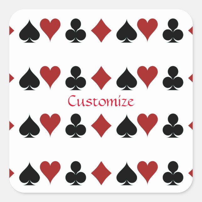 Playing Card Suits Thunder_Cove Square Sticker (Front)