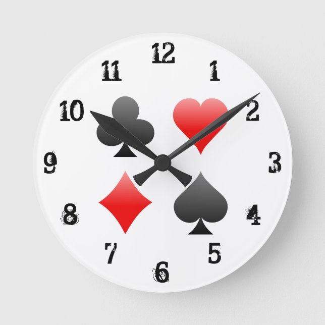 Playing Card Suits: Wall Clock (Front)