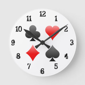 Playing Card Suits: Wall Clock
