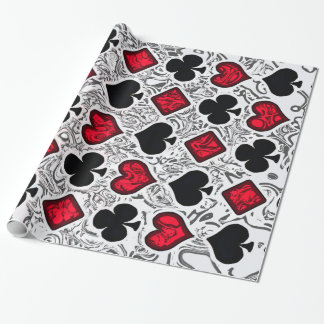 PLAYING CARD SUITS WRAPPING PAPER