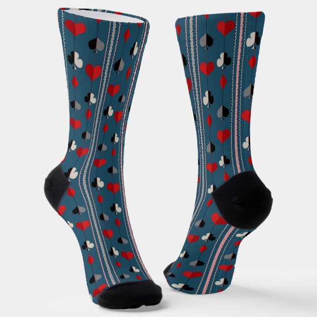 Playing card symbols. For poker lovers. Socks (Angled)