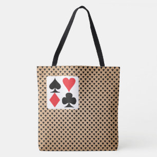 Playing Card Symbols Pattern Kraft black hearts Tote Bag
