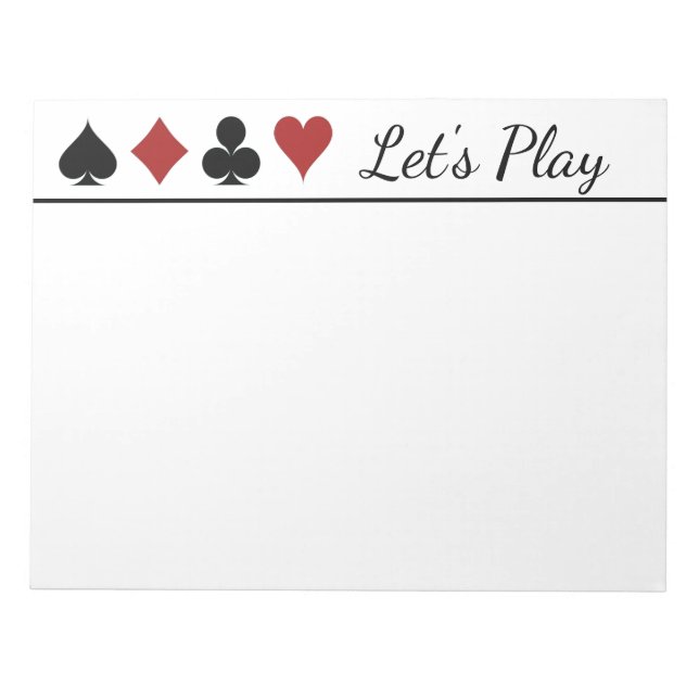 Playing Card Symbols Score Pad (Front)