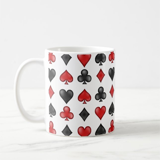 Playing Card Symbols - White Coffee Mug (Left)