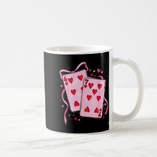 Playing Cards 6 7 Of Hearts 67 Six Seven Bow Valen Coffee Mug
