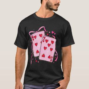 Playing Cards 6 7 Of Hearts 67 Six Seven Bow Valen T-Shirt