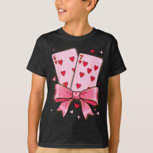 Playing Cards 6 7 Of Hearts 67 Six Seven Meme Bow T-Shirt