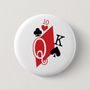 playing cards 6 cm round badge