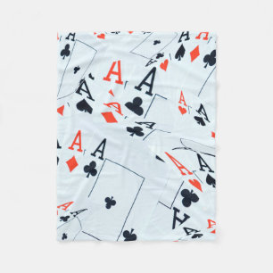 Playing Cards Aces In A Layered Pattern, Fleece Blanket