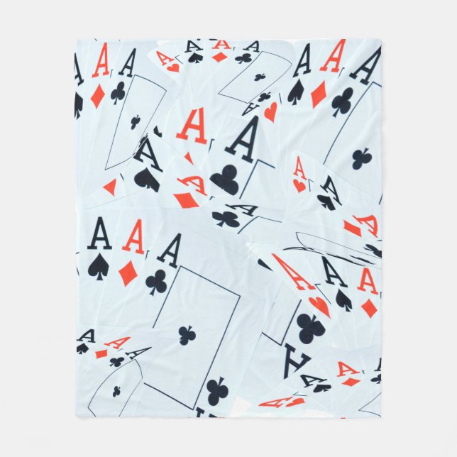 Playing Cards Aces In A Layered Pattern, Fleece Blanket (Front)