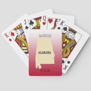 Playing Cards - Alabama State Map with City