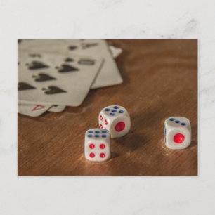 Playing Cards and Dice Postcard