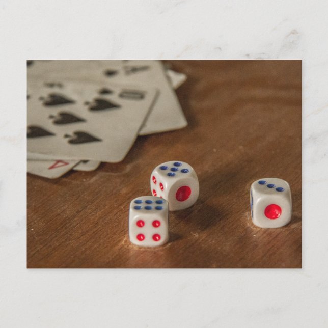 Playing Cards and Dice Postcard (Front)