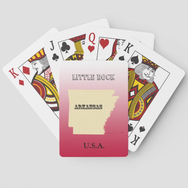 Playing Cards - Arkansas State Map with City (Back)