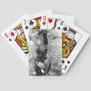 Playing Cards barefoot woman
