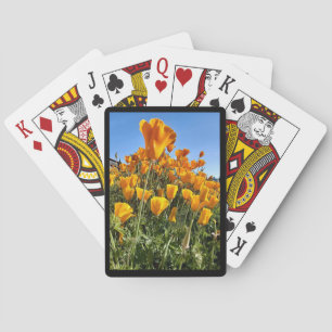 Playing Cards California Poppies Black Frame