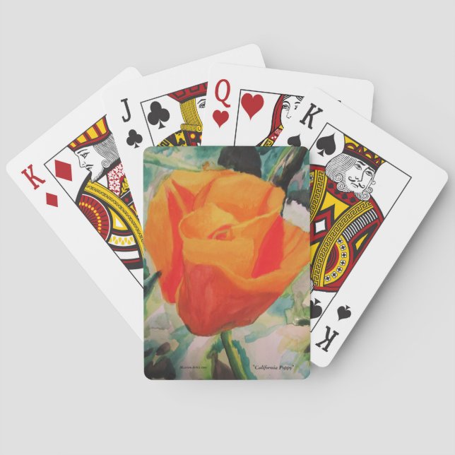 Playing Cards, "California Poppy" by ALarsenArtist Playing Cards (Back)