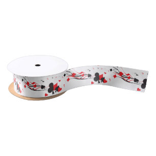 Playing Cards Clubs Ace Spades Diamonds Satin Ribbon