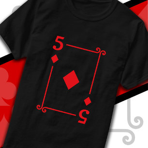 Playing Cards Costume 5 Diamonds Card Five Card T-Shirt