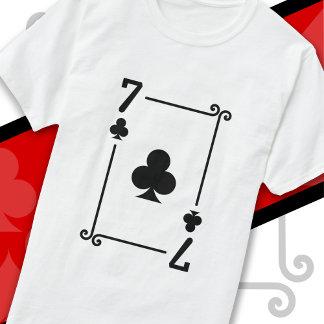 Playing Cards Costume 7 Clubs Card Seven Card T-Shirt
