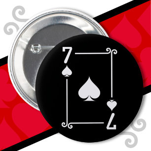 Playing Cards Costume 7 Spades Card Seven Card 6 Cm Round Badge