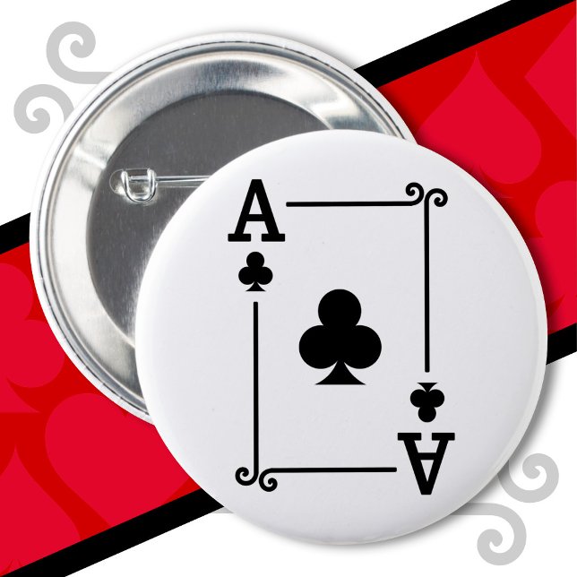 Playing Cards Costume Ace Clubs Card Ace Card 6 Cm Round Badge (Creator Uploaded)