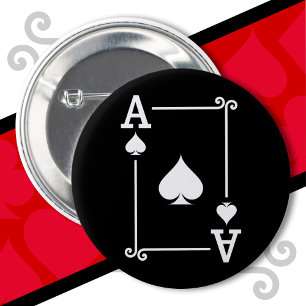 Playing Cards Costume Ace Spades Card Ace Card 6 Cm Round Badge