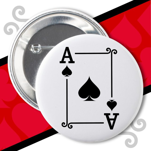 Playing Cards Costume Ace Spades Card Ace Card 6 Cm Round Badge (Creator Uploaded)