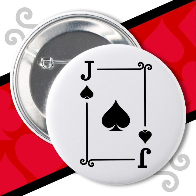 Playing Cards Costume Jack Card Spades Jack Card 6 Cm Round Badge (Creator Uploaded)