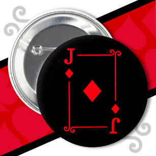 Playing Cards Costume Jack Diamonds Card Jack Card 6 Cm Round Badge