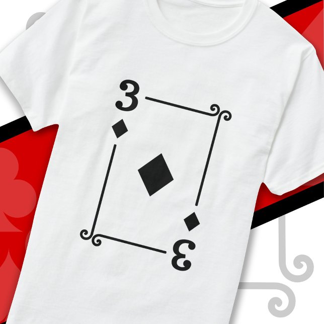 Playing Cards Costume Three Card 3 of Diamonds T-Shirt (Creator Uploaded)