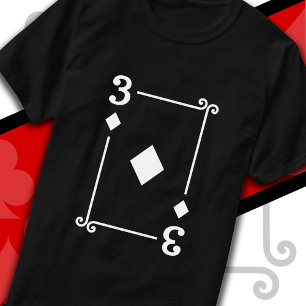 Playing Cards Costume Three Card 3 of Diamonds T-Shirt