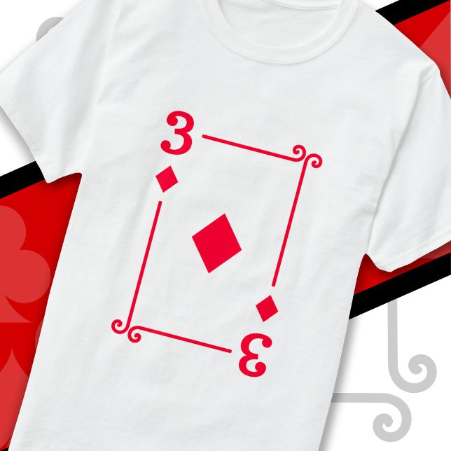 Playing Cards Costume Three Card 3 of Diamonds T-Shirt (Creator Uploaded)