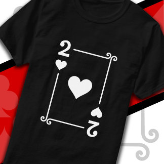 Playing Cards Costume Two Card 2 of Hearts T-Shirt