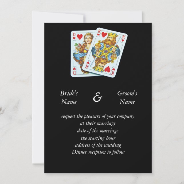 Playing cards couple wedding invitation (Front)