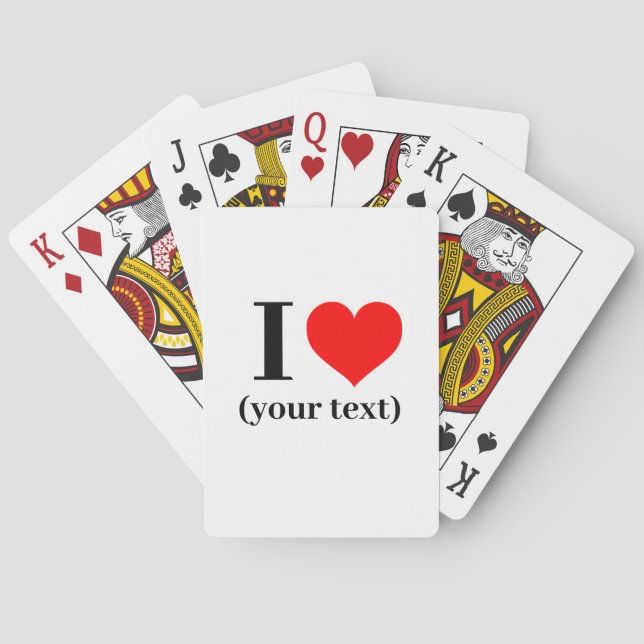 Playing Cards - Custom I heart (your text)  (Back)