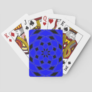 Playing Cards Deck with blue black Abstract Design