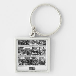 Playing cards depicting the impeachment key ring