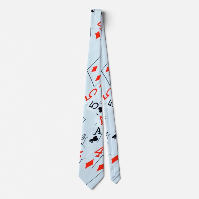 Playing Cards, Diamonds And Clubs, Mens Silky Tie (Front)