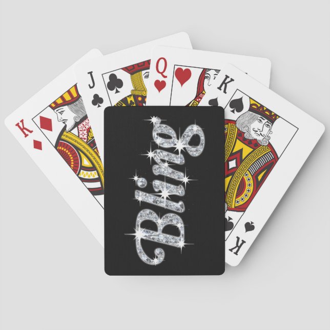 Playing Cards featuring faux diamond bling design (Back)